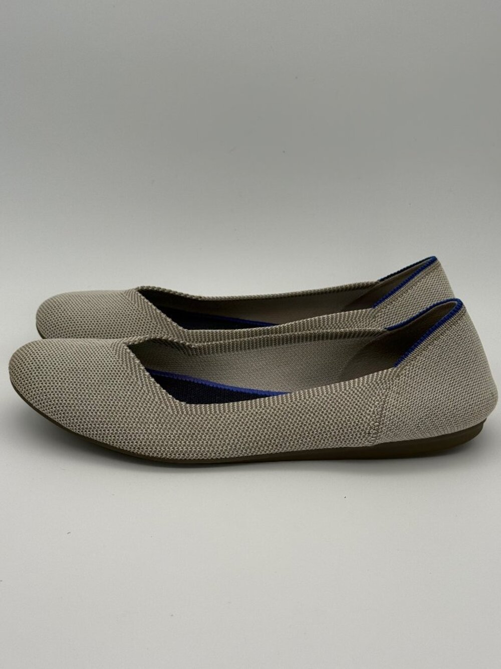 Rothy's The Flat Ecru Beige Knit Round Toe Ballet Flats Size 8